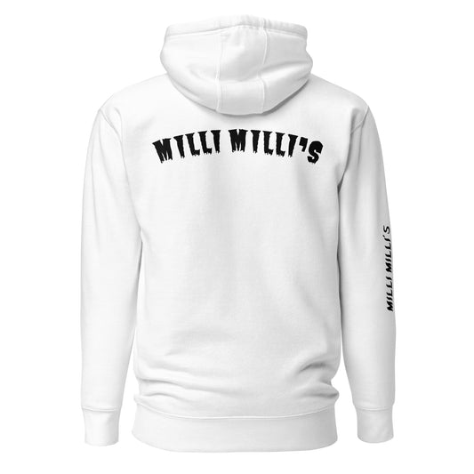 ein weißer Hoodie mit den Worten milli milli's darauf